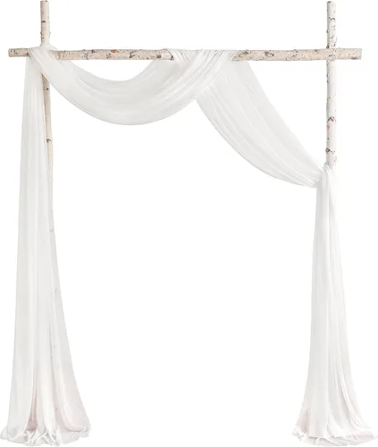 YYHUAWU Arco de boda drapeado tela de gasa de 20 pies, cortinas de tela de gasa rubor, cortinas de cenador, ceremonia de boda, recepción, decoración