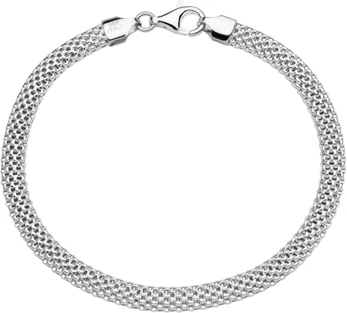 Miniatura 3 de Miabella 925 Sterling Silver Italian 5mm Mesh Link Chain Bracelet for Women, Made in Italy