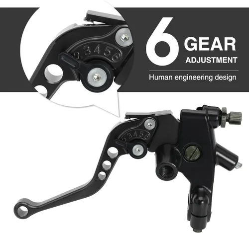 Miniatura 3 de Juego de palancas de embrague y freno de manubrio de motocicleta de 7/8 pulgadas 22 mm, cilindro maestro universal compatible con motocicleta, moto