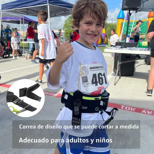 Miniatura 2 de AiRunTech Cinturón de hidratación para correr con botella de agua, riñonera para teléfono y cartera, bolsa de correr, accesorios esenciales, BK+GN