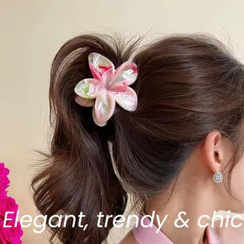 Miniatura 4 de Pinzas de pelo con flores para mujeres y niñas, de pelo grueso a fino, grandes y bonitas, pinzas de garra antideslizantes, accesorios decorativos