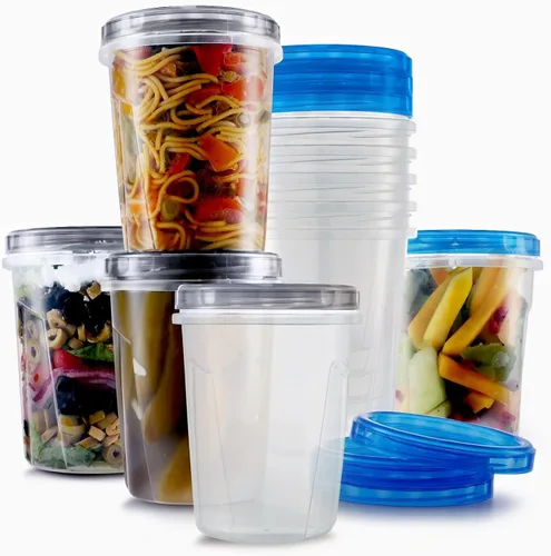 Miniatura 9 de Tafura Contenedores de almacenamiento de sopa Twist Top con tapas [16 onzas – paquete de 10 unidades] Contenedores reutilizables para congelador