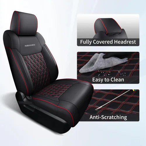 Miniatura 7 de Huidasource - Juego completo de fundas de asiento para Dodge Ram, fundas impermeables de cuero para camioneta pickup, con cobertura total, protector