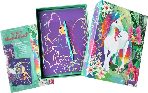 BOX CANDIY Kit de arte para rascar de hadas y unicornios del bosque totalmente mágico para hacer, exhibir y compartir