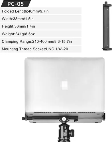 Miniatura 9 de SUNWAY PC-05 - Soporte universal para portátil Arca Swiss Trípode, soporte para laptop para MacBook Pro, soporte para tableta para almohadilla