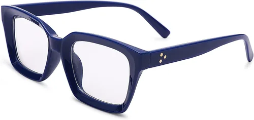 Miniatura 11 de COASION Lentes de bloqueo de luz azul, lentes clásicos gruesos con montura cuadrada para mujeres y hombres