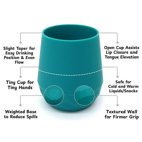 Miniatura 3 de Vasos de entrenamiento de silicona para bebés mayores de 4 meses, paquete de 2 tazas de transición pequeñas para regalo de bebé, taza de agua