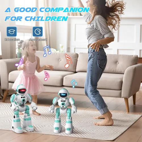 Miniatura 4 de SIMREX Juguetes Robot para Niños, Robot de Control Remoto, Robot Programable con Voz Grabada Música Danza Control de Gestos, Regalo para Niños