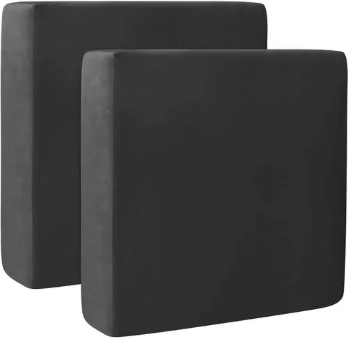 Miniatura 39 de Fundas de cojín de terciopelo para sofá, funda elástica para cojín de sofá suave, protector de muebles extraíble y lavable para sala de estar, Negro