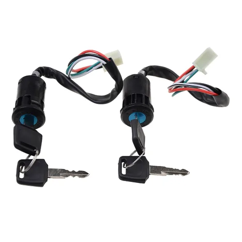 GOOFIT Interruptor de llave de encendido hembra de 4 cables, repuesto para Go Kart Quad Dirt Bike ATV Kazuma Tank Roketa SUNL Electra Baja Hensim