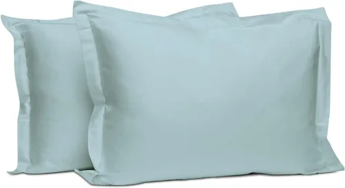 Miniatura 62 de Pizuna Juego de 2 fundas de almohada de 100 % algodón puro, tamaño estándar, color blanco, lujosas fundas de almohada de 400 hilos de satén