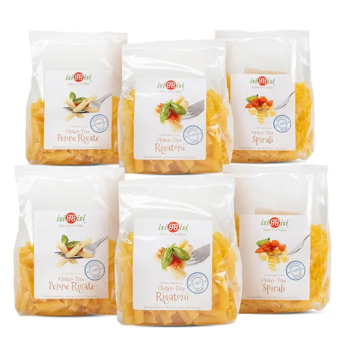 Miniatura 8 de isiBisi Muestra de pasta sin gluten, paquete de 3 – Penne, Baby Mafalda, Spirali Noodles – Sin OMG, vegano, fabricado en Italia