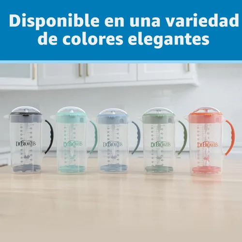 Miniatura 7 de Jarra mezcladora de fórmula para bebés de Dr. Brown's con tapón ajustable, tapa con cierre y boquilla antigoteo, 32oz, libre de BPA, azul