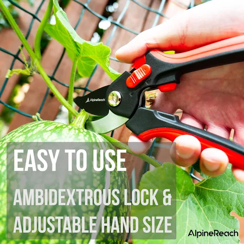 Miniatura 4 de AlpineReach Juego de tijeras de podar de derivación y yunque para jardinería, podadoras ergonómicas afiladas, mango suave ajustable para manos