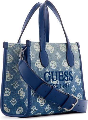 Miniatura 2 de GUESS Silvana - Mini bolsa de 3 compartimentos, logotipo de mezclilla degradado, Logotipo degradado de mezclilla