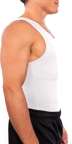 Miniatura 4 de Esteem Apparel Max - Camiseta de compresión para hombre para el pecho y el cuerpo, moldeadora de vientre, camiseta sin mangas para hombre