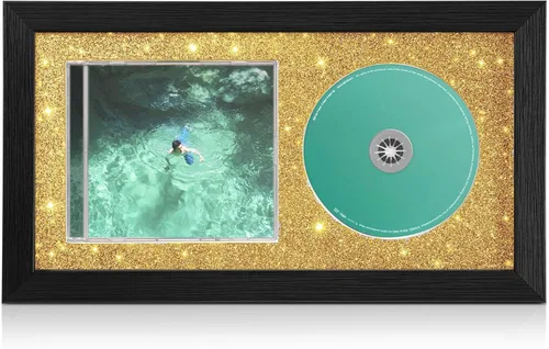Miniatura 9 de Marco de música para CD de 8 x 12 pulgadas con disco negro mate y caja de CD hecho con marco de madera maciza 2-Negro