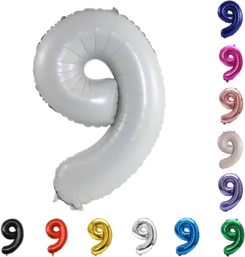 Miniatura 57 de YPSelected Globo grande de 32 pulgadas de helio con números 0-9 de papel de aluminio azul para cumpleaños, bodas y fiestas (Azul, 3)