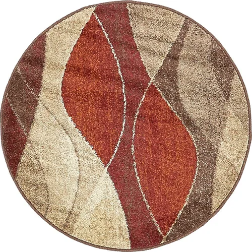 Unique Loom Colección Otoño Alfombra de Área - Plantation (3' 3" Redonda, Multicolor/Beige)