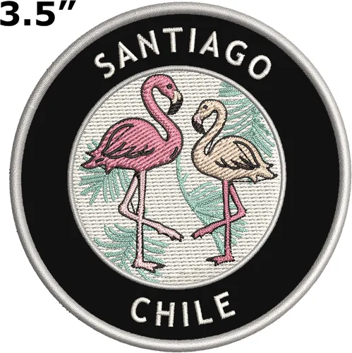Miniatura 2 de Santiago - Parche bordado de dos flamencos de primera calidad, para planchar o coser, emblema decorativo para vacaciones, recuerdo, equipo de viaje