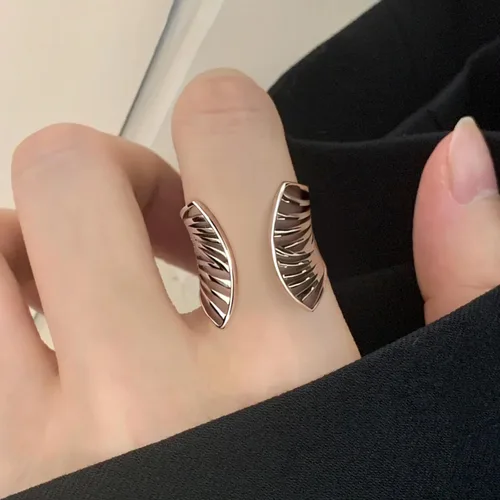 Miniatura 48 de Anillo de plata de ley 925, minimalista, ajustable, hecho a mano, para mujeres y niñas