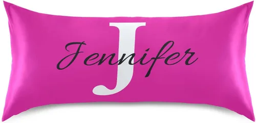 Miniatura 31 de Fundas de almohada negras personalizadas de seda con cierre de sobre, funda de almohada de satén tamaño estándar para personas que duermen