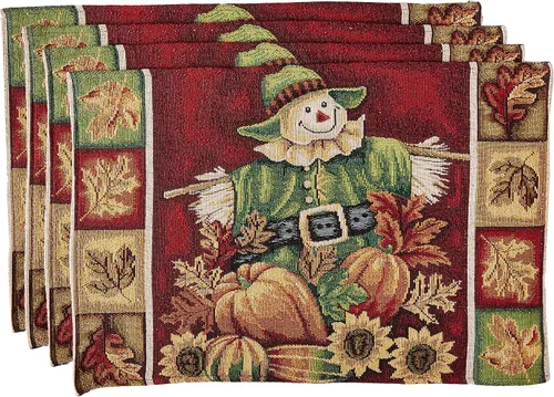 Miniatura 8 de Tapiz de lino violeta para cosecha de otoño, Acción de Gracias, hojas de otoño, girasoles, frutas, calabazas, tapiz tejido de algodón de poliéster