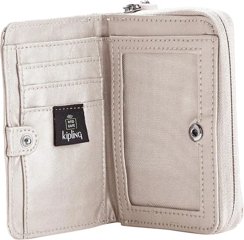 Miniatura 5 de Kipling Cartera Money Love para mujer, Plateado, 2.5x9.5x12.5 cm