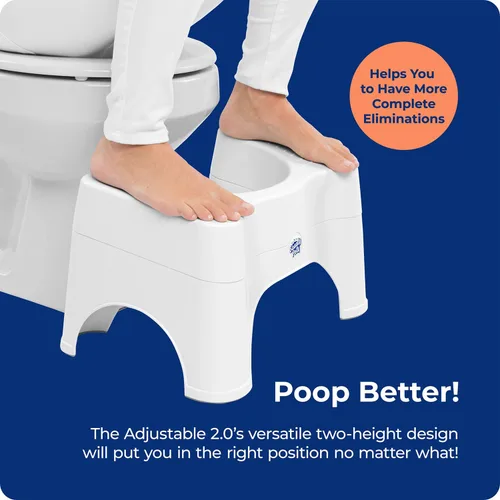 Miniatura 12 de Squatty Potty The Original Taburete de Baño para Inodoro - Ajustable 2.0, Convertible a 7" o 9" de Altura con Tapa Removible para Adultos y Niños