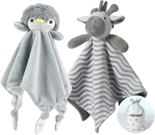 Miniatura 38 de CREVENT - Manta de felpa acogedora para bebé, mantita de seguridad con caras de animales para niños pequeños, regalo para bebés recién nacidos