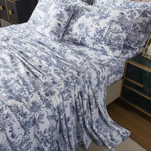 Miniatura 33 de FADFAY Juego de sábanas de rosas blancas, ropa de cama vintage floral de rosas, ropa de cama estilo rústico, 100% algodón egipcio percal, 800 hilos