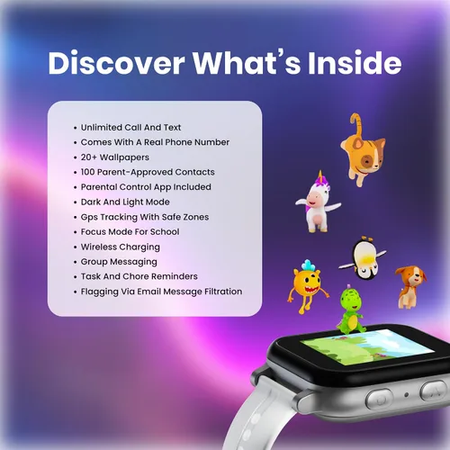 Miniatura 6 de Gabb Watch 3e - Reloj inteligente para niños, rastreador GPS, sin redes sociales ni Internet, teléfono para niños de 5 a 12 años, botón SOS, Gris