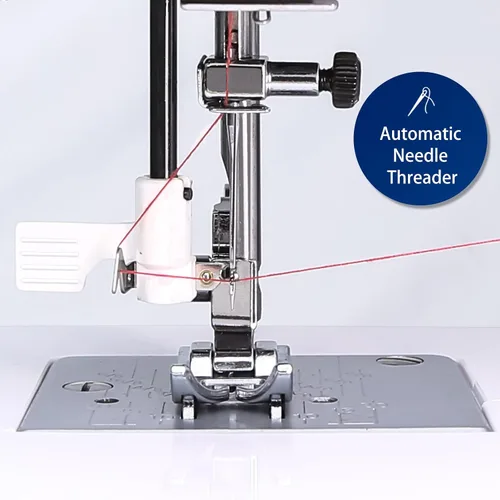 Miniatura 4 de FEIYUE FYe310 Máquina de coser de tamaño completo con pedal de pie, resistente y portátil, potente servomotor, 25 puntadas integradas, 6 bobinas y 5
