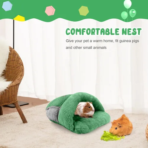 Miniatura 5 de YUEPET Cama de conejillo de indias, cueva de abrazo, forro polar cálido, ropa de cama acogedora para la casa, cojín para dormir, jaula nido