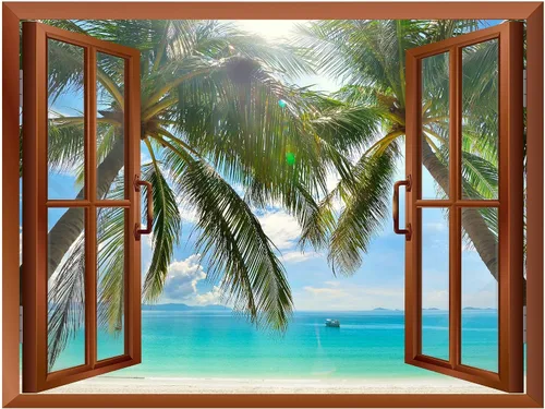 Miniatura 2 de wall26 - Mural de pared extraíble con palmeras en playa tropical - 36 x 48 pulgadas