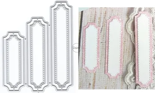 DzIxY Troqueles de corte de metal con etiqueta de encaje de sombra para kit de fabricación de tarjetas, troqueles de papel de relieve, plantillas de
