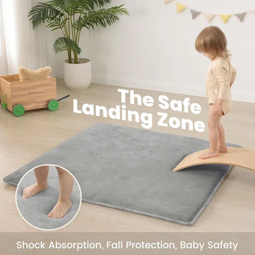 Miniatura 2 de Huloo Sleep Alfombra de Juego para Bebés para Piso, Espesor de 1.3" de Espuma Elástica, Alfombra de 1.27m×1.27m para Tiempo de Barriga, Terciopelo