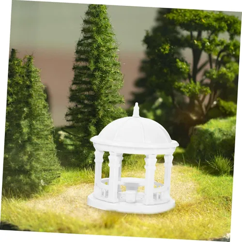 Miniatura 8 de TOYANDONA 2 piezas mini valla Gazebo decoración del hogar paisaje miniatura figura paisaje miniatura ornamentos de paisaje pagoda modelo decoración