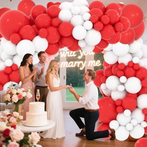 Miniatura 4 de Kit de arco de globos rojos y blancos, guirnalda de arco de globos rojos y blancos, 112 piezas para bodas, despedidas de soltera, cumpleaños