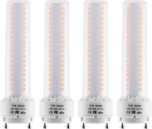 Bombilla LED GU24 de 3000 K, blanco cálido, alto brillo, 1600 lúmenes, para ventilador de techo de baño, 18 W, 23 W, T2, lámpara CFL espiral de