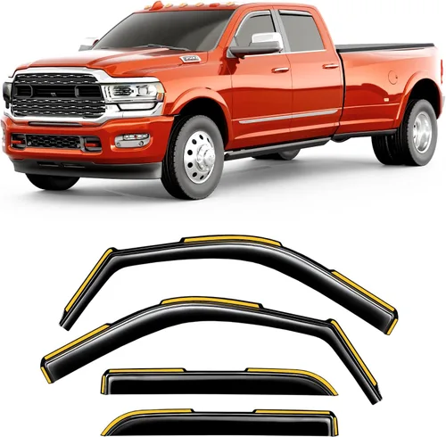Miniatura 22 de Protectores de lluvia en canal para Ford F250-F550 1999-2016 Super Duty SuperCrew Protector de lluvia de ventana, deflectores de ventana extra