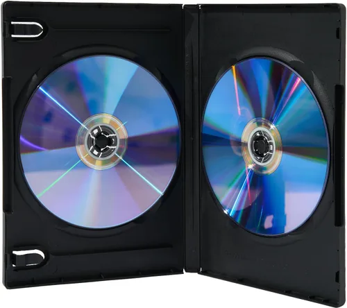 Miniatura 8 de Paquete de 10 fundas Maxtek de 0.551 in, color negro, estándar de doble capacidad para DVD y funda exterior transparente