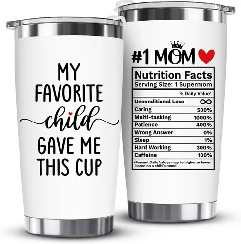 Miniatura 8 de Regalos de Navidad para mamá de hija, hijo, niños, esposo – Regalo divertido para mamá – Taza de café para mamá «Mi hijo favorito me dio esta taza»