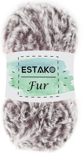 Miniatura 14 de Estako Piel 100% poliéster, suave, súper grueso, esponjoso, pelo sintético, hilo de tejer y ganchillo, 3.52 oz (100gr) 71 yardas (213.3 ft)