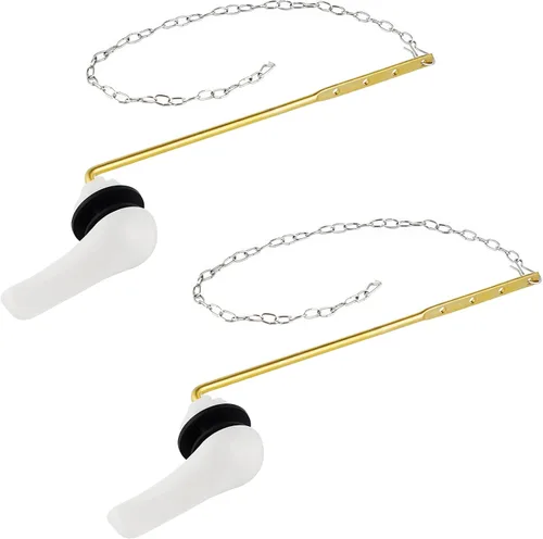 iFealClear Juego de 2 piezas de repuesto de mango de inodoro de metal, universal para tanque de inodoro de montaje frontal, palanca de viaje de
