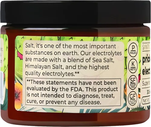 Miniatura 7 de Santa Cruz Paleo Electrolítico en polvo, sabor a tuna y sin azúcar, mezcla de bebida de hidratación con sal rosa del Himalaya, sal marina, glicinato