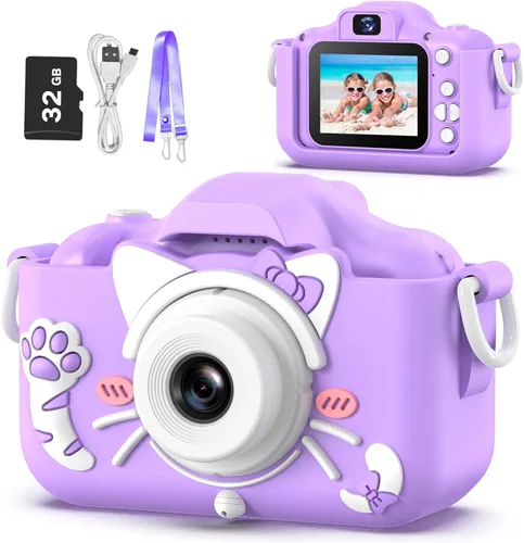 Miniatura 13 de Goopow Juguetes de Cámara para Niños de 3-8 Años para Niñas y Niños, Videocámara Digital para Niños con Cubierta Suave de Dibujos Animados, Mejor