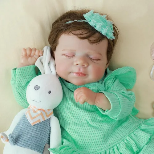 Miniatura 7 de SCOM Muñecas bebé reborn para niña de 18 pulgadas – Cuerpo completo de silicona, recién nacida durmiendo de forma realista, posable y lavable
