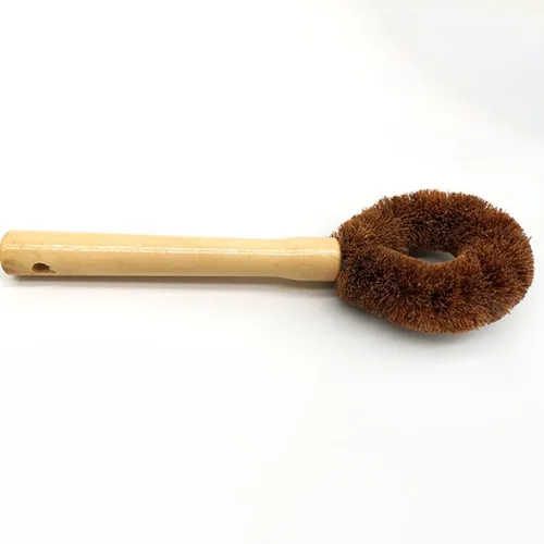 Miniatura 5 de TEHAUX Cepillo para ollas con mango de madera de 9.44 pulgadas para sartenes, woks y platos, herramienta de limpieza eficaz de agarre cómodo