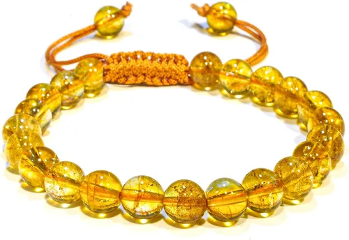 Miniatura 9 de Adjustable Crystal Bracelet – Gemstone Bead Bracelet with Adjustable Macrame String – Chic Gemstone Bracelet for Men and Women – 8mm Round Healing